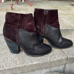 rag & bone Kendall Suede/Leather Block Heel Ankle Boot